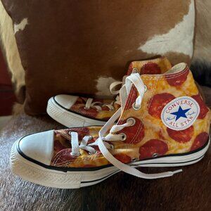Converse Chuck Taylor All Star High Top Pizza Sneakers Tennis Shoes, 6(M) 8(W)